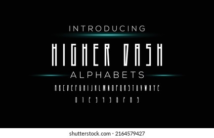 Vector of Modern Square Alphabet Letters and numbers, Geometric Font Technology, Sport, Futuristic Future, Condensed Letters set