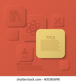 Vector modern square e-learning, coaching infographic background. Eps10