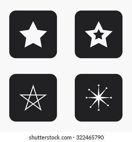 Vector modern star icons set on white background