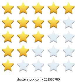 Vector modern stars icon set on white backgroun
