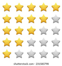 Vector modern stars icon set on white backgroun