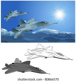 Vector Modern Stealth Fighter