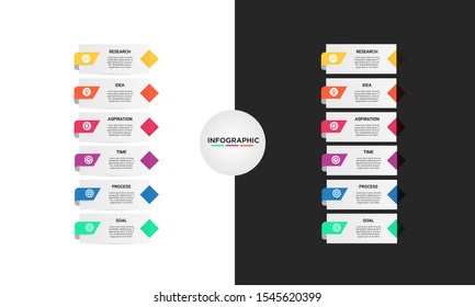 vector modern step Infographic stack chart design with icons and 6 options or steps. for business concept. Can be used for presentations banner, workflow layout, process diagram, flow chart