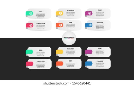 vector modern step Infographic stack chart design with icons and 6 options or steps. for business concept. Can be used for presentations banner, workflow layout, process diagram, flow chart