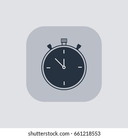 Vector modern stopwatch icon on gray background