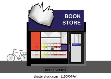 vector modern style book store interior decor