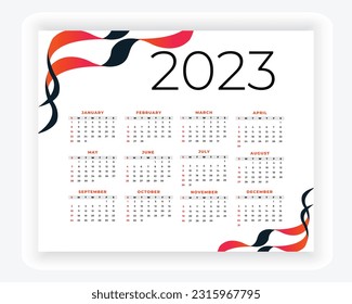  vector modern style new year 2023 calendar template