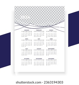  vector modern style new year 2024 calendar template