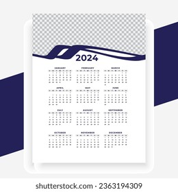  vector modern style new year 2024 calendar template