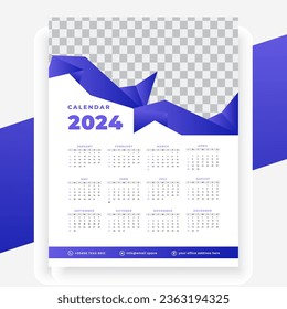  vector modern style new year 2024 calendar template