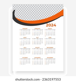  vector modern style new year 2024 calendar template