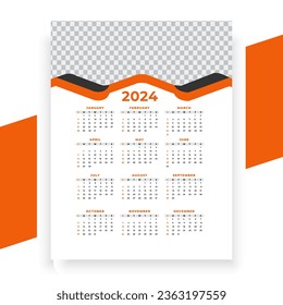  vector modern style new year 2024 calendar template
