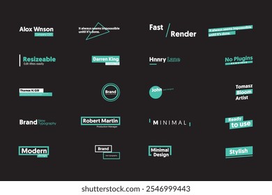 Vector de título de rótulo moderno y elegante de Vector