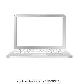 vector modern stylish slim laptop on white background