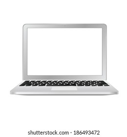 vector modern stylish slim laptop on white background