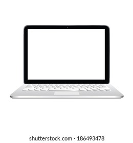vector modern stylish slim laptop on white background