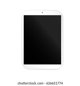 VECTOR: Modern stylish white gray tablet on isolated white background. Mock-up template ready for design