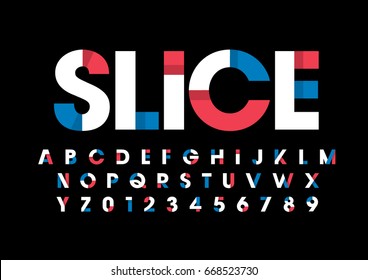 Vector of modern stylized colorful font and alphabet
