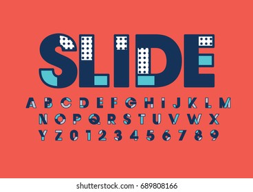 Vector of modern stylized colorful font and alphabet