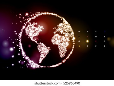 Vektorgrafik von moderner stylisierter Cybernetik-Globus-Silhouette und -Element