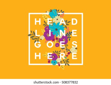 Vector of modern stylized floral element and background