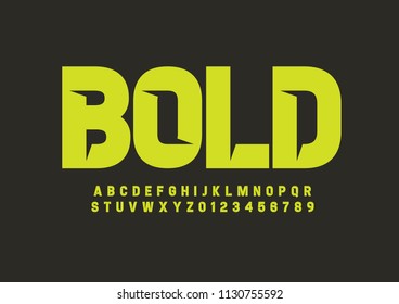 Vector of modern stylized font and alphabet