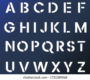 Vector of modern stylized  font and alphabet.