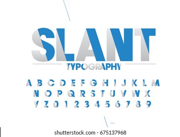 Vector of modern stylized font and alphabet