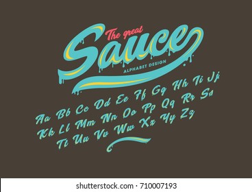 Vector of modern stylized font and alphabet