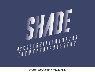 Vector of modern stylized font and alphabet