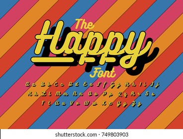 Vector of modern stylized font and alphabet