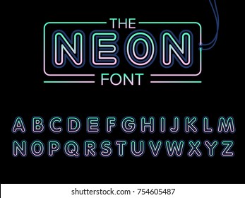 Vector of modern stylized font and alphabet