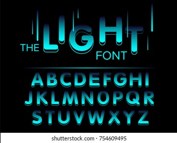 Vector of modern stylized font and alphabet