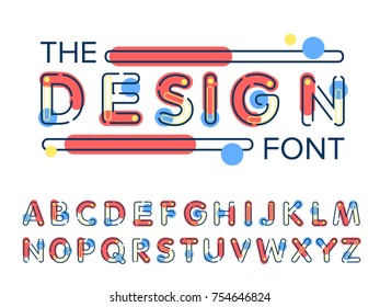 vector of modern stylized font and alphabet