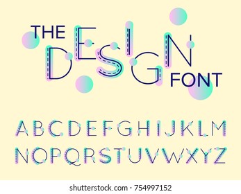Vector of modern stylized font and alphabet
