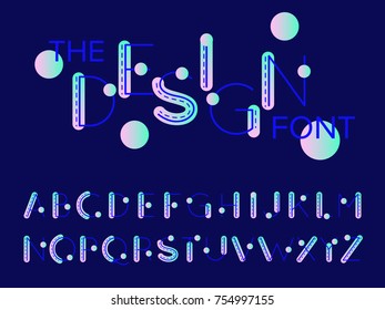 Vector of modern stylized font and alphabet