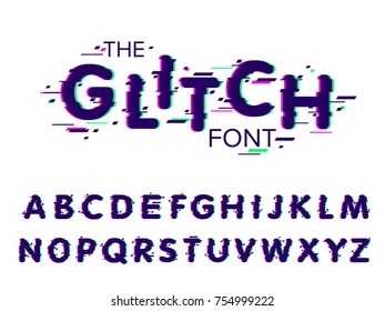 Vector of modern stylized font and alphabet