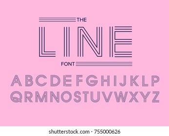 Vector of modern stylized font and alphabet