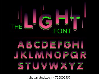 Vector of modern stylized font and alphabet