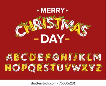 Vector of modern stylized font and alphabet