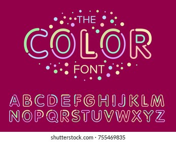 Vector of modern stylized font and alphabet