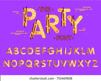 Vector of modern stylized font and alphabet