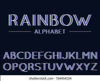 Vector of modern stylized font and alphabet