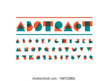 Vector of modern stylized font and alphabet 