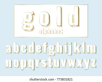Vector of modern stylized font and alphabet