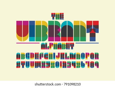 Vector of modern stylized font and alphabet