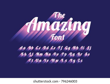 Vector of modern stylized font and alphabet
