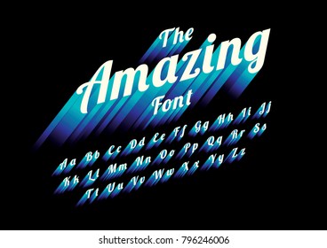 Vector of modern stylized font and alphabet