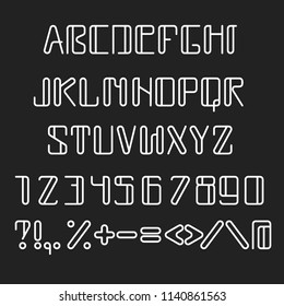 Vector of modern stylized font. Stock illustration alphabet