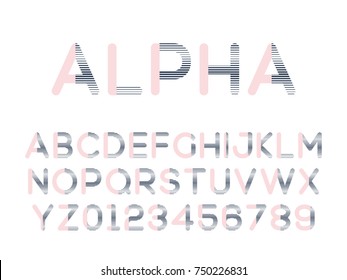Vector of modern stylized font. Stock illustration alphabet